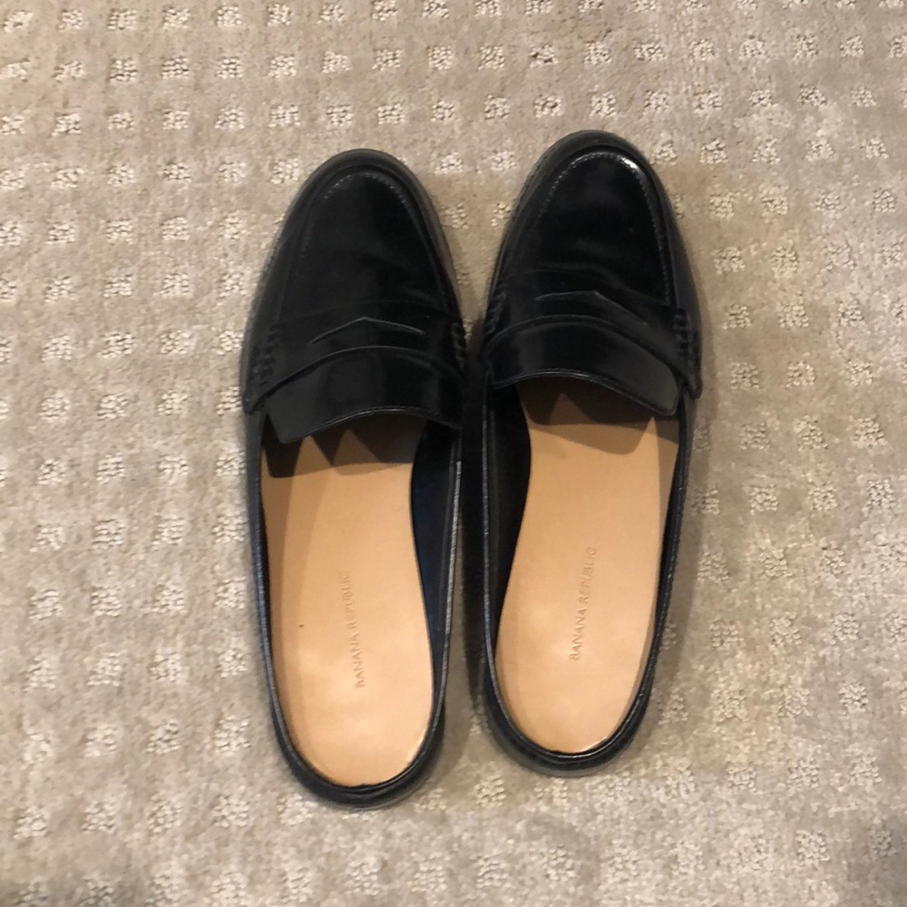 Black leather 10 BR VGUC Penny Loafer Slide